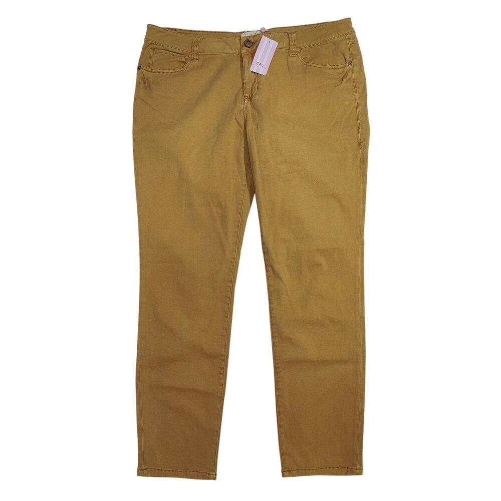 Cabi Womens Mustard Yellow Straight Leg Pants Size 16